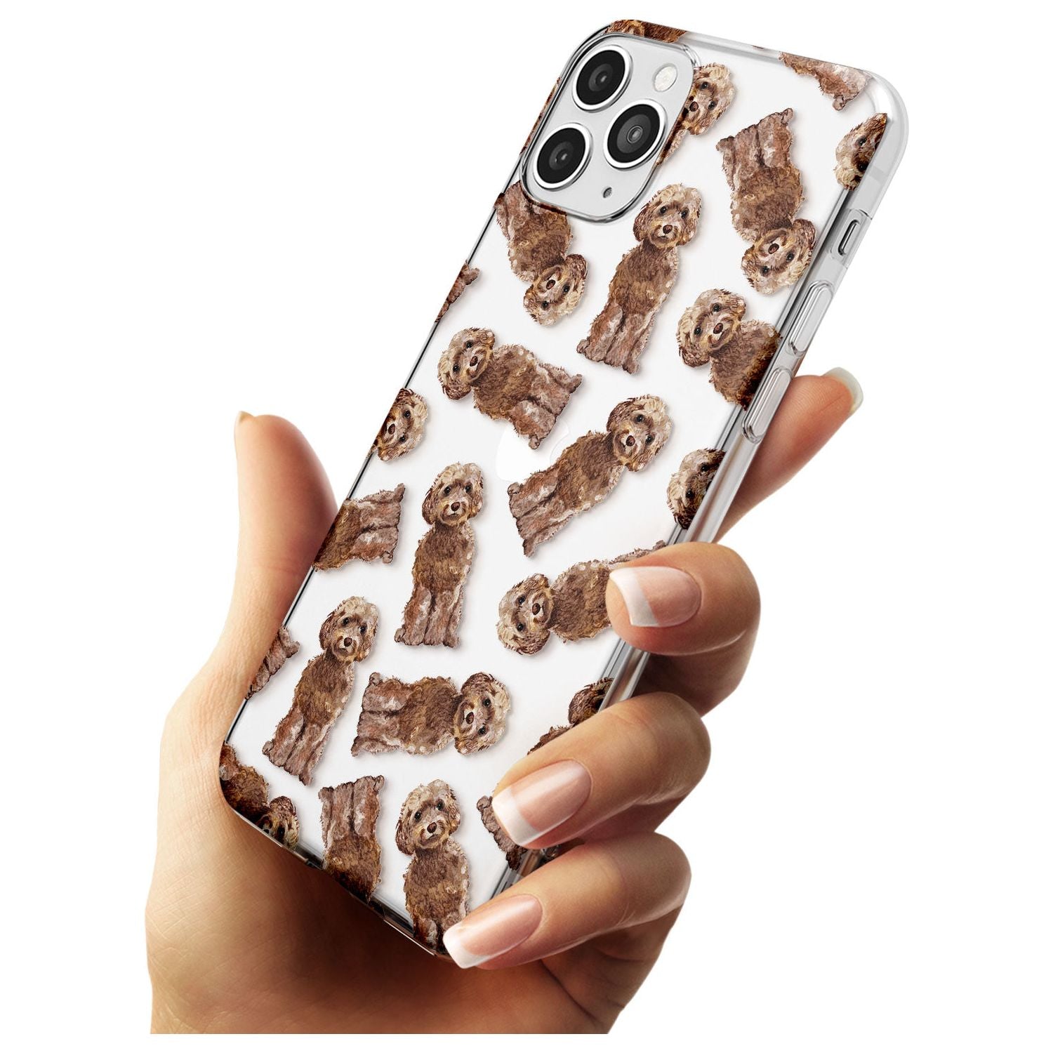 Cockapoo (Brown) Watercolour Dog Pattern Slim TPU Phone Case for iPhone 11 Pro Max