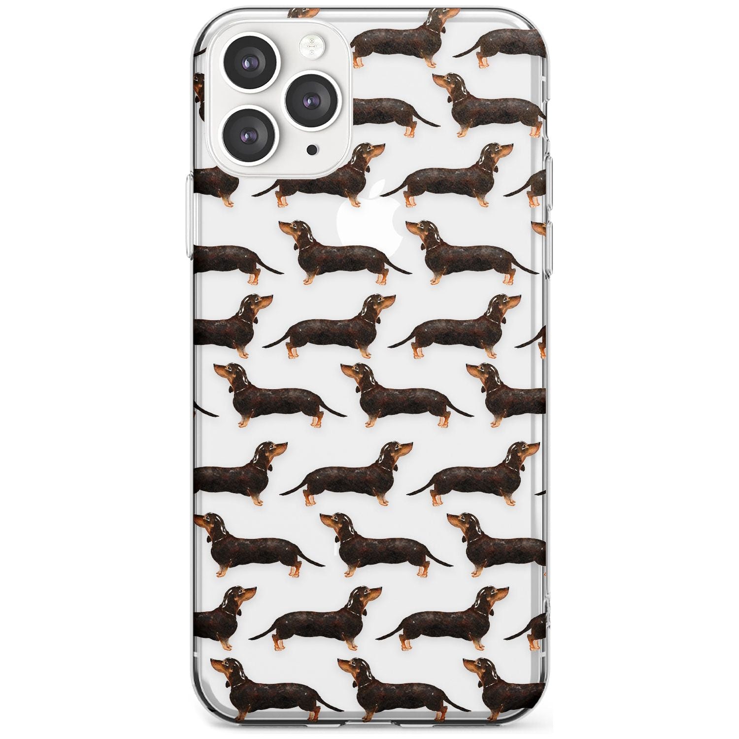 Dachshund (Black & Tan) Watercolour Dog Pattern Slim TPU Phone Case for iPhone 11 Pro Max