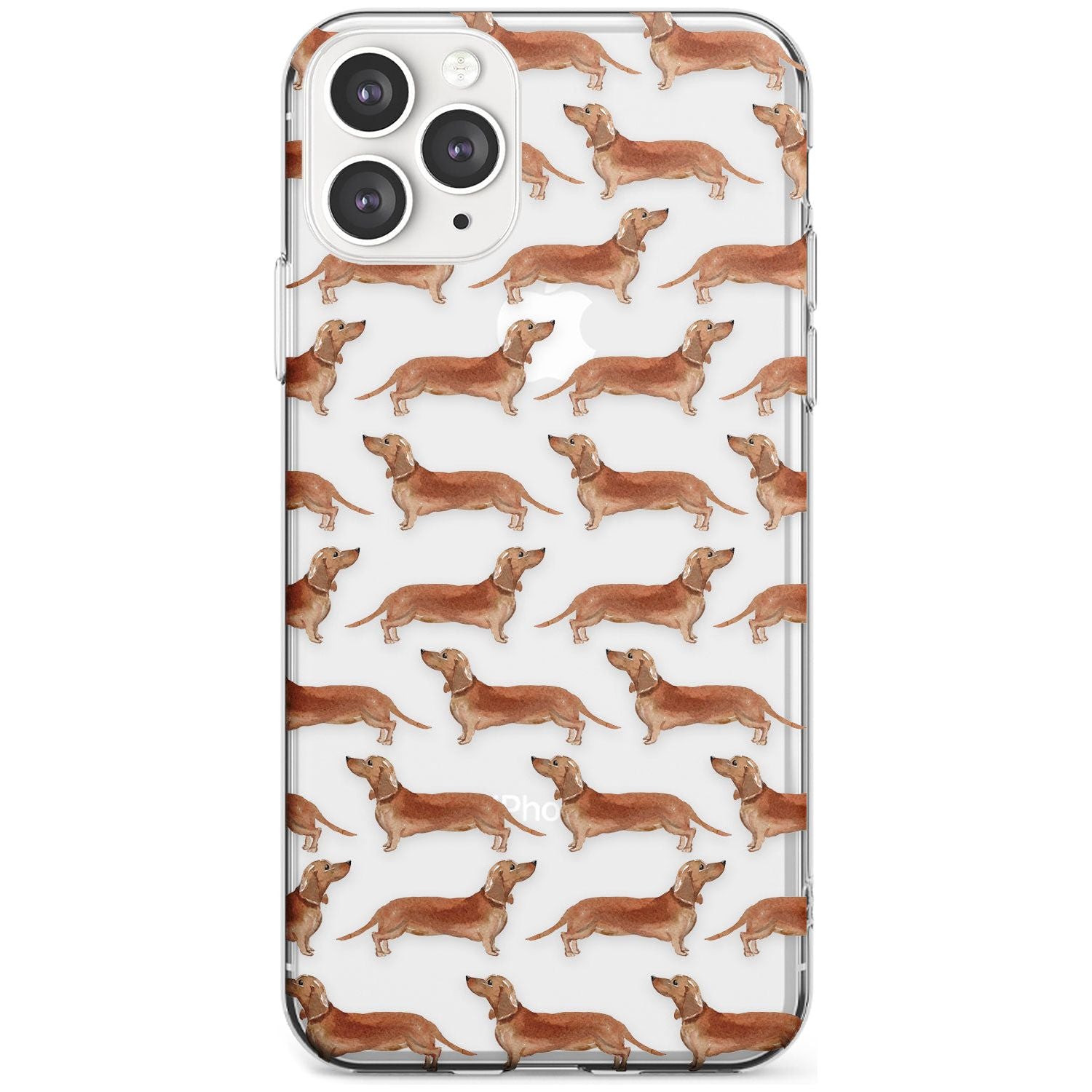Dachshund (Red) Watercolour Dog Pattern Slim TPU Phone Case for iPhone 11 Pro Max