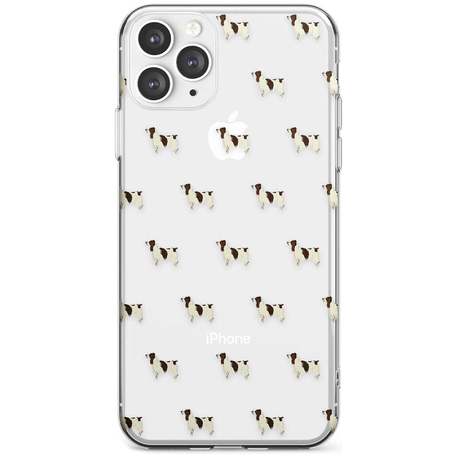 English Springer Spaniel Dog Pattern Clear Slim TPU Phone Case for iPhone 11 Pro Max