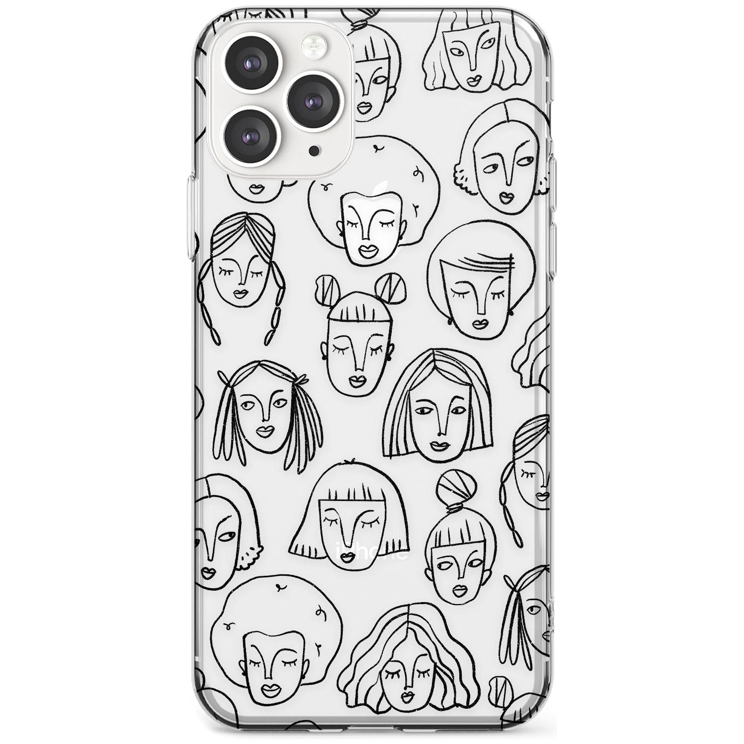 Girl Portrait Doodles Slim TPU Phone Case for iPhone 11 Pro Max