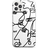 Continuous Line Faces: Black on White Black Impact Phone Case for iPhone 11 Pro Max