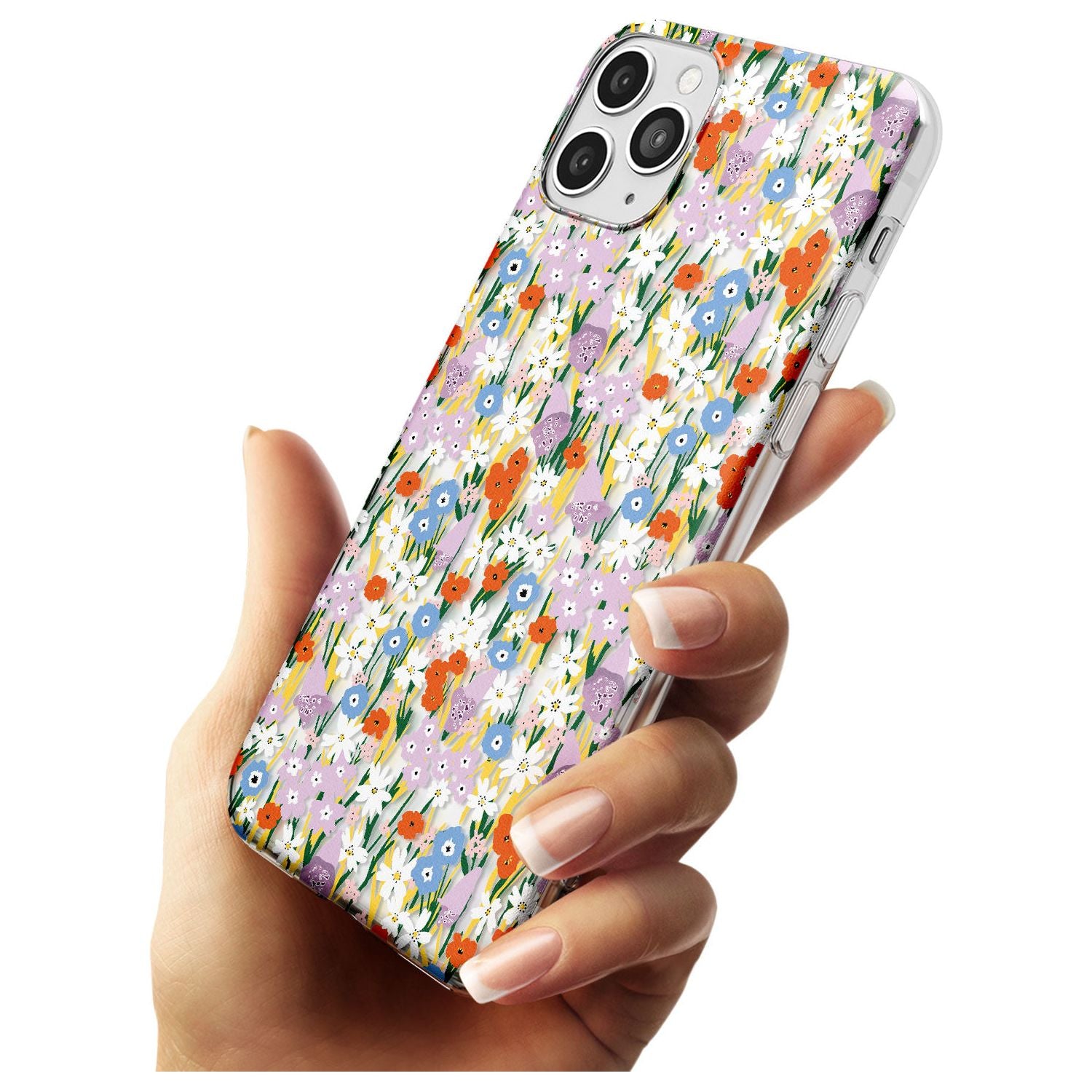 Energetic Floral Mix: Transparent Black Impact Phone Case for iPhone 11 Pro Max