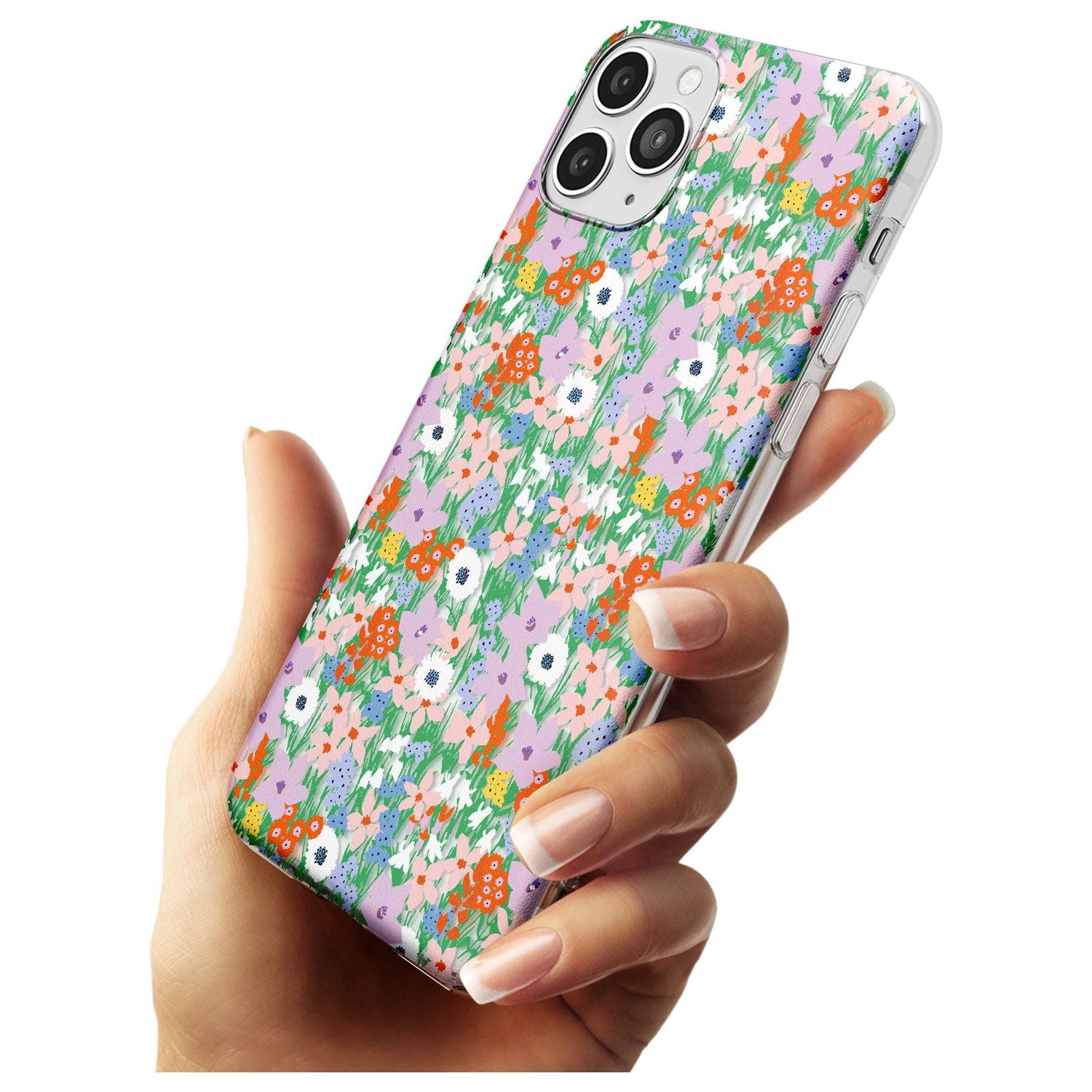 Jazzy Floral Mix: Transparent Black Impact Phone Case for iPhone 11 Pro Max