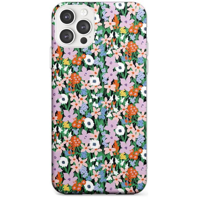 Jazzy Floral Mix: Solid Black Impact Phone Case for iPhone 11 Pro Max