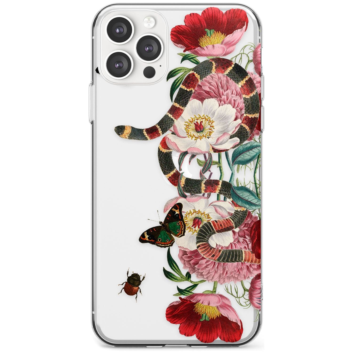 Floral Snake Black Impact Phone Case for iPhone 11 Pro Max