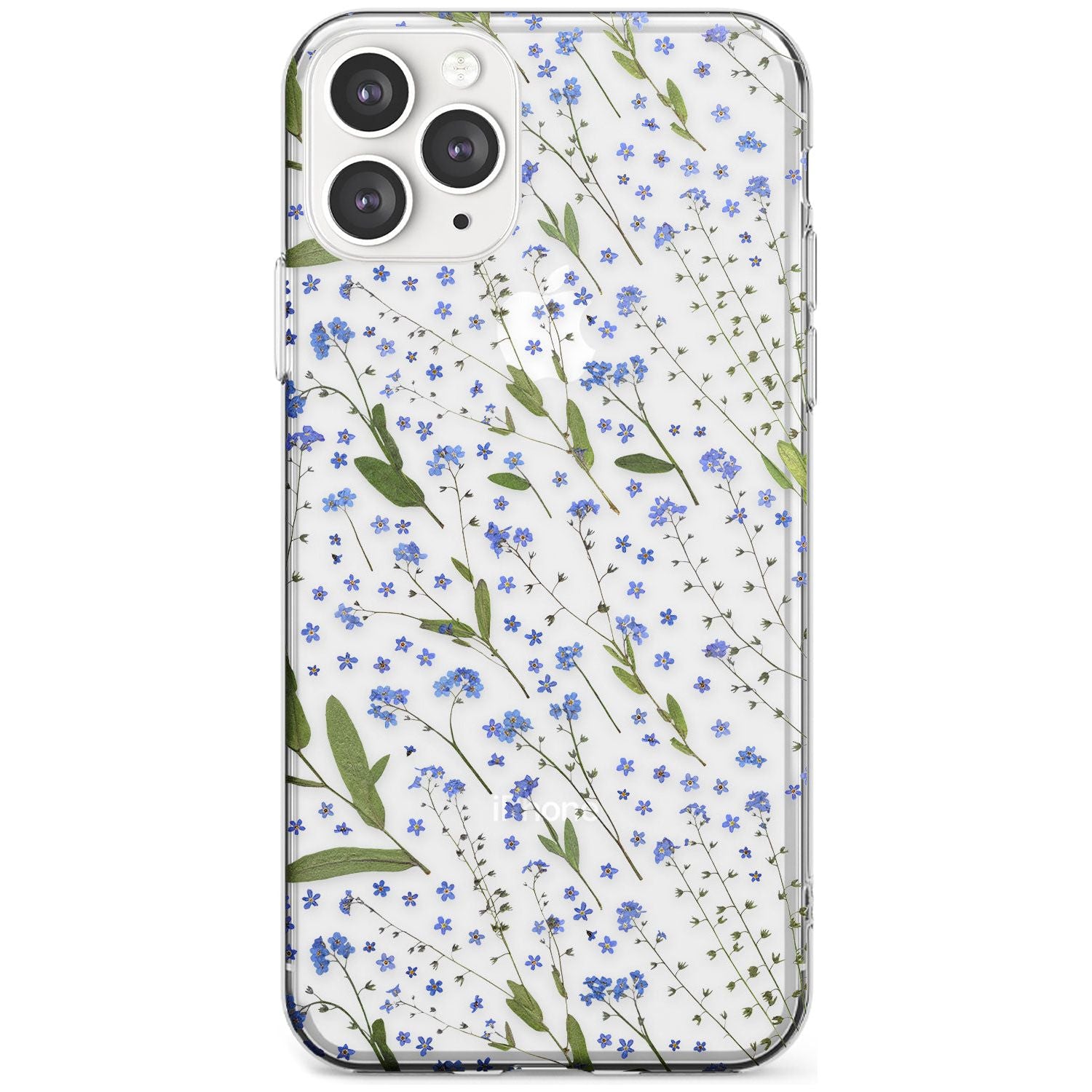 Blue Wild Flower Design Slim TPU Phone Case for iPhone 11 Pro Max