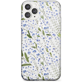 Blue Wild Flower Design Slim TPU Phone Case for iPhone 11 Pro Max