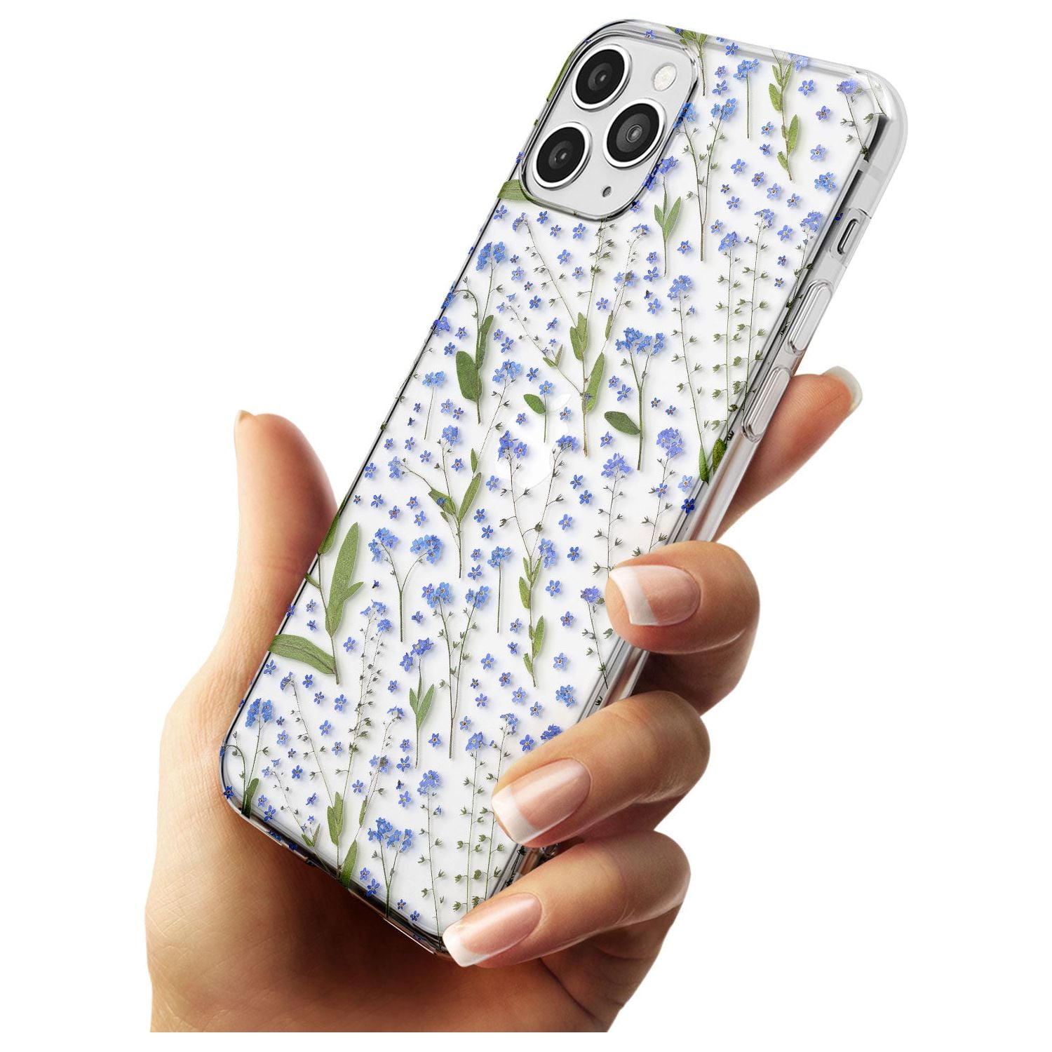 Blue Wild Flower Design Slim TPU Phone Case for iPhone 11 Pro Max