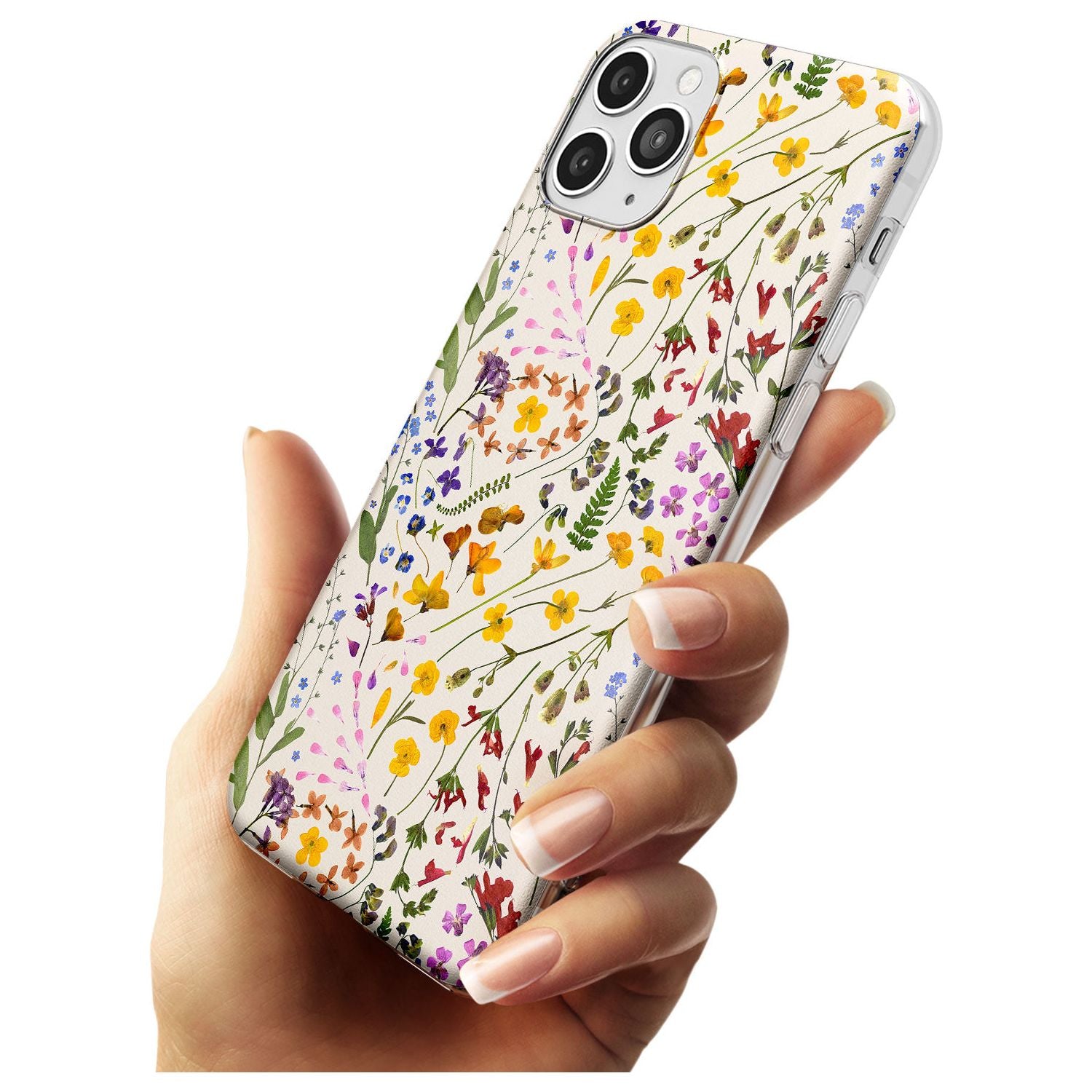 Wildflower & Leaves Cluster Design - Cream Slim TPU Phone Case for iPhone 11 Pro Max