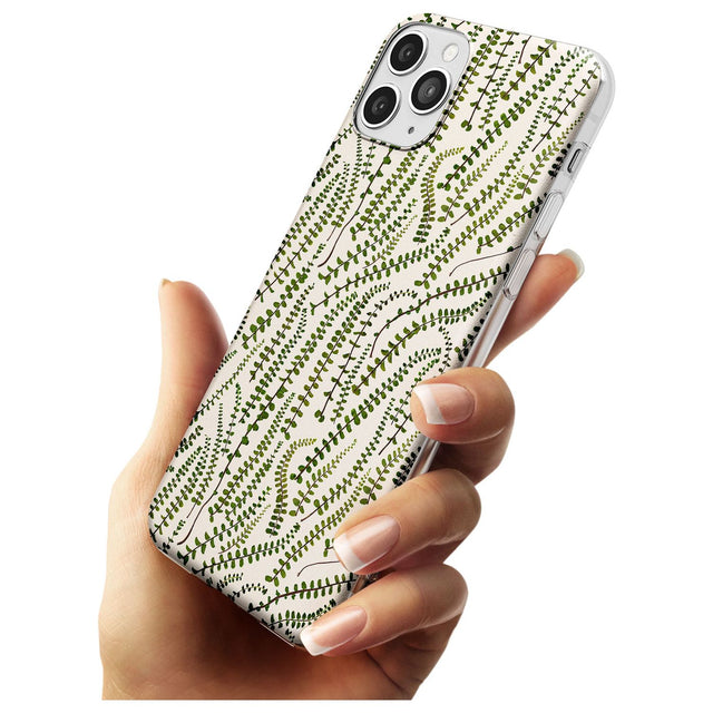Fern Leaf Pattern Design - Cream Slim TPU Phone Case for iPhone 11 Pro Max