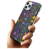 Wildflower Grid Boxes Pattern - Navy Slim TPU Phone Case for iPhone 11 Pro Max