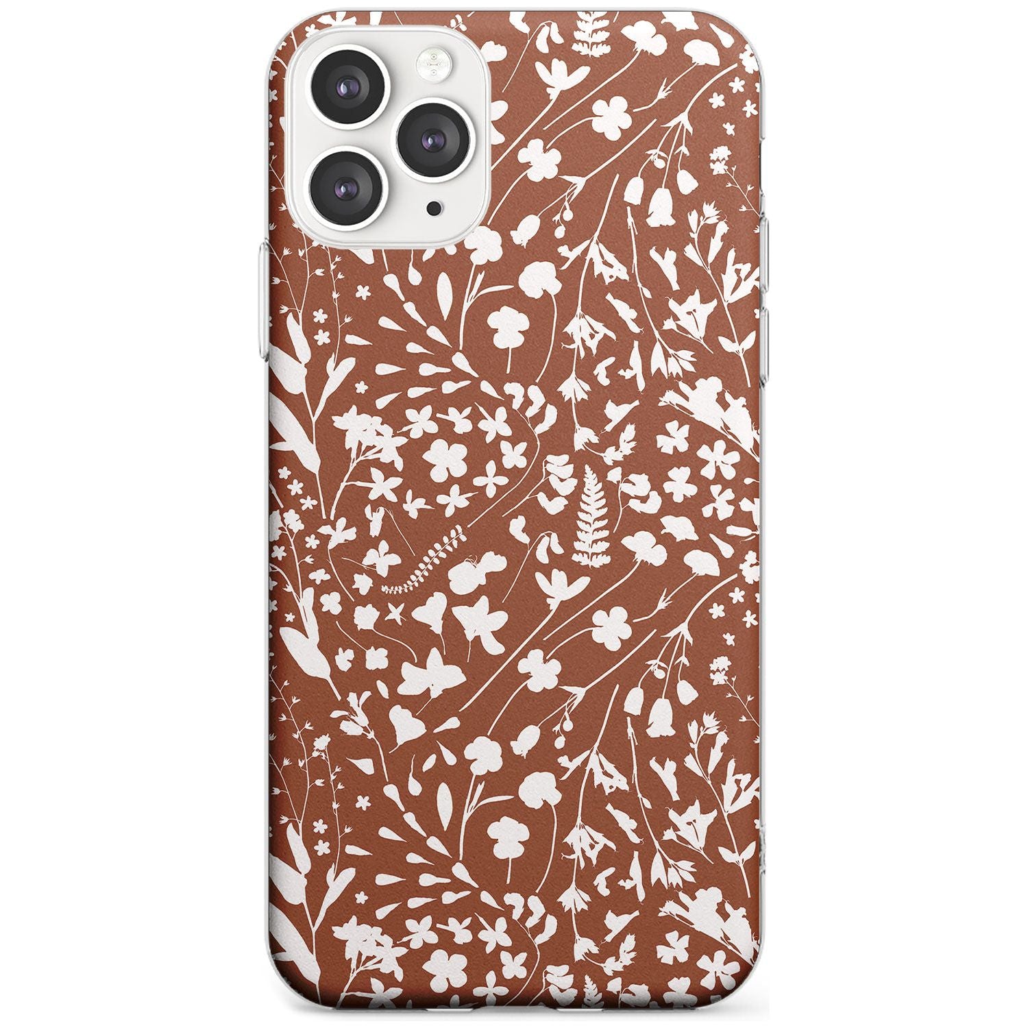 Wildflower Cluster on Terracotta Slim TPU Phone Case for iPhone 11 Pro Max