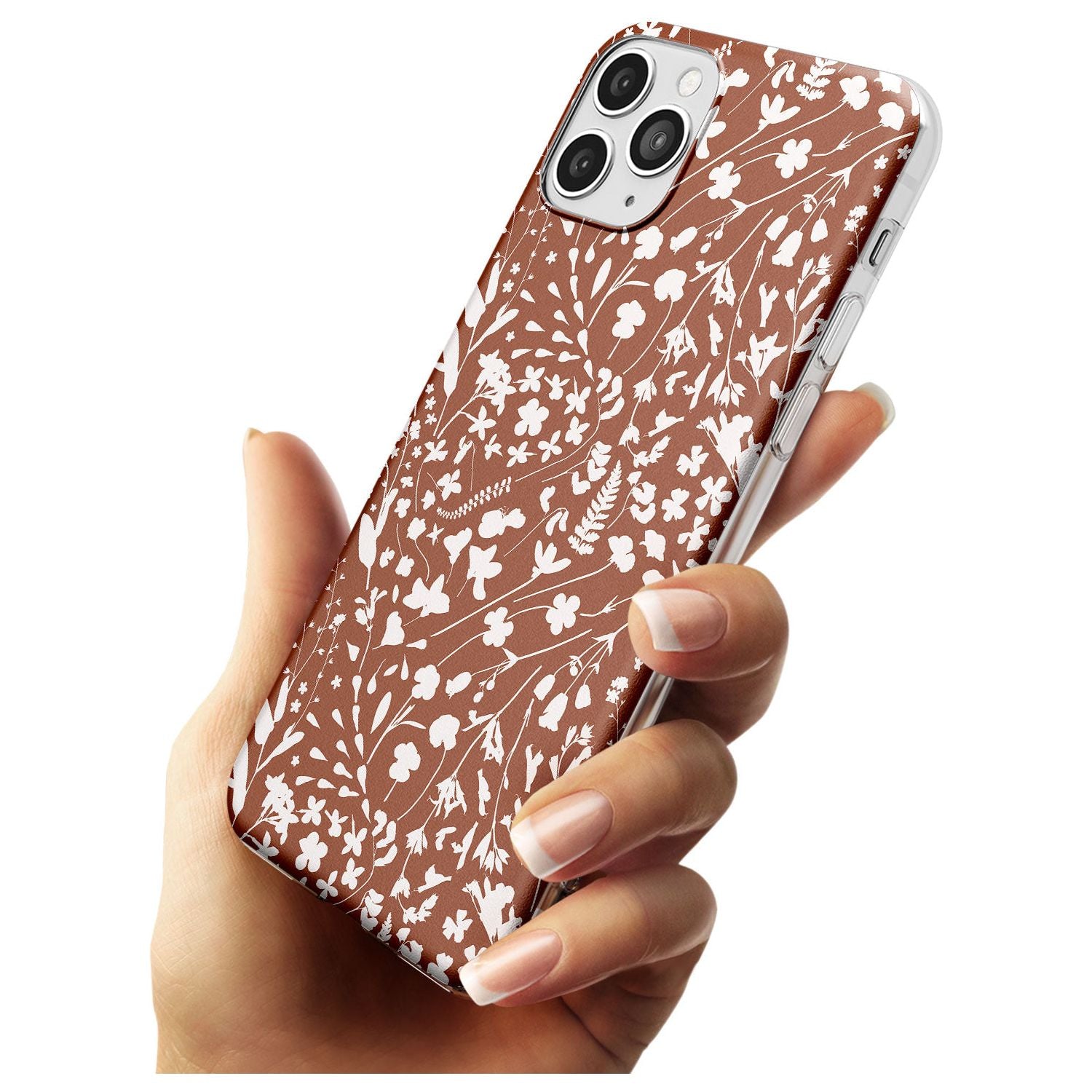 Wildflower Cluster on Terracotta Slim TPU Phone Case for iPhone 11 Pro Max