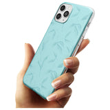 Blue Leaves Vintage Botanical Slim TPU Phone Case for iPhone 11 Pro Max