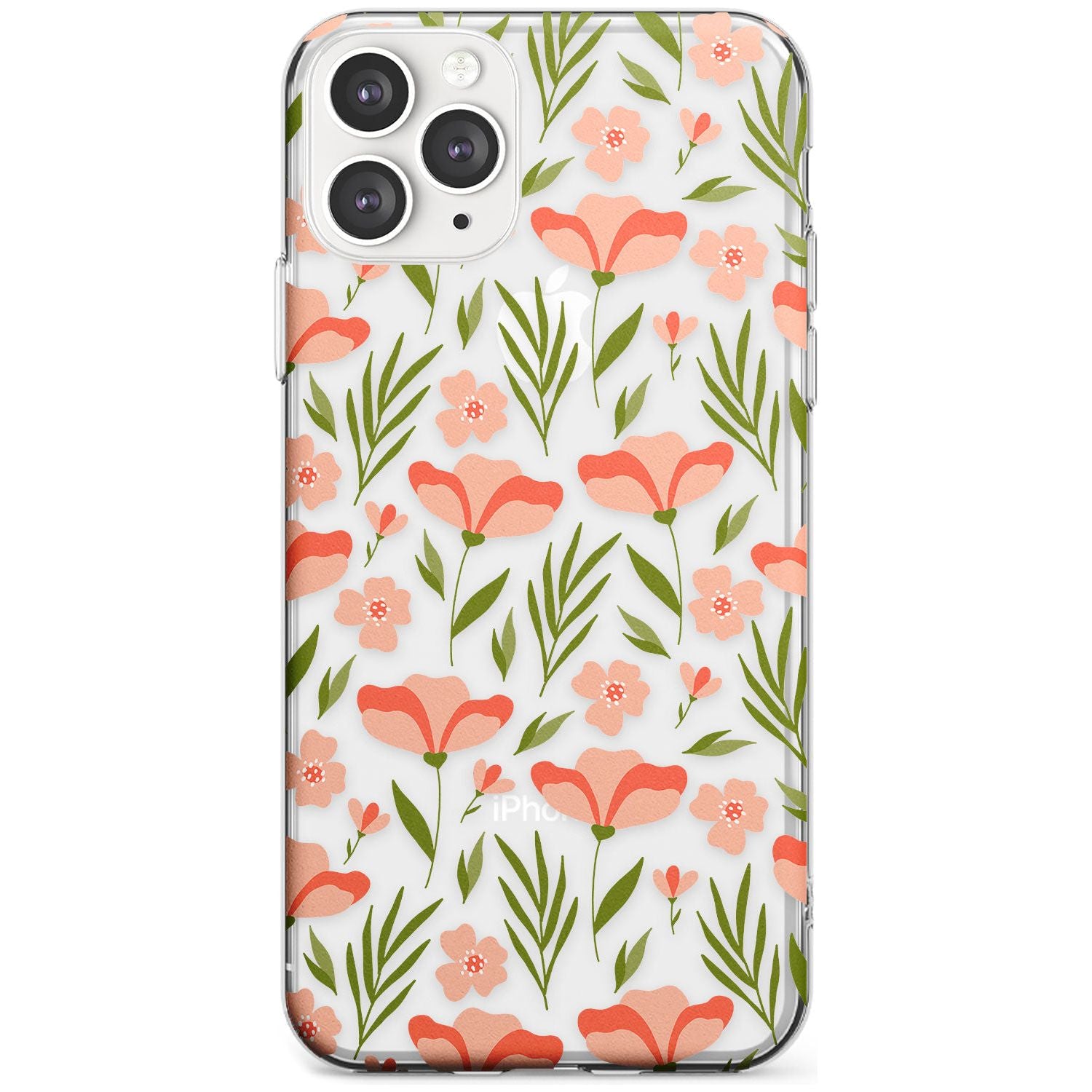 Pink Petals Transparent Floral Slim TPU Phone Case for iPhone 11 Pro Max