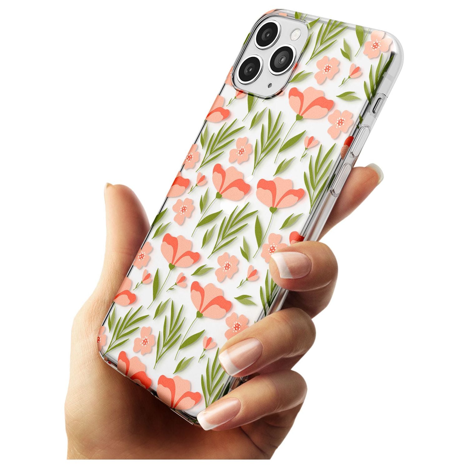 Pink Petals Transparent Floral Slim TPU Phone Case for iPhone 11 Pro Max