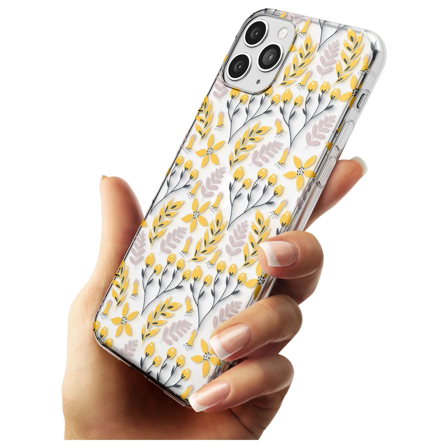 Yellow Leaves Transparent Floral Slim TPU Phone Case for iPhone 11 Pro Max