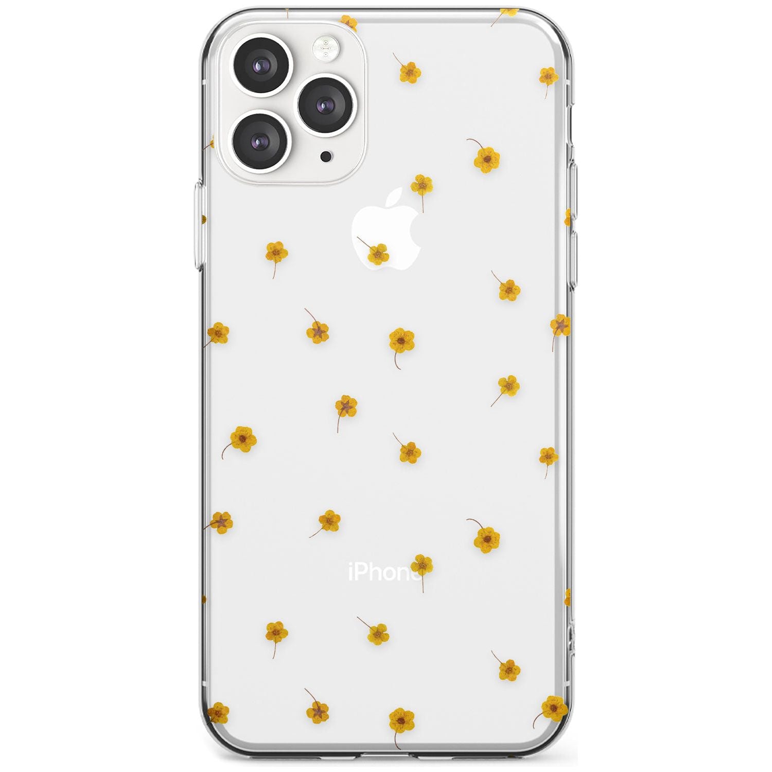 Yellow Flower Pattern - Dried Flower-Inspired Slim TPU Phone Case for iPhone 11 Pro Max