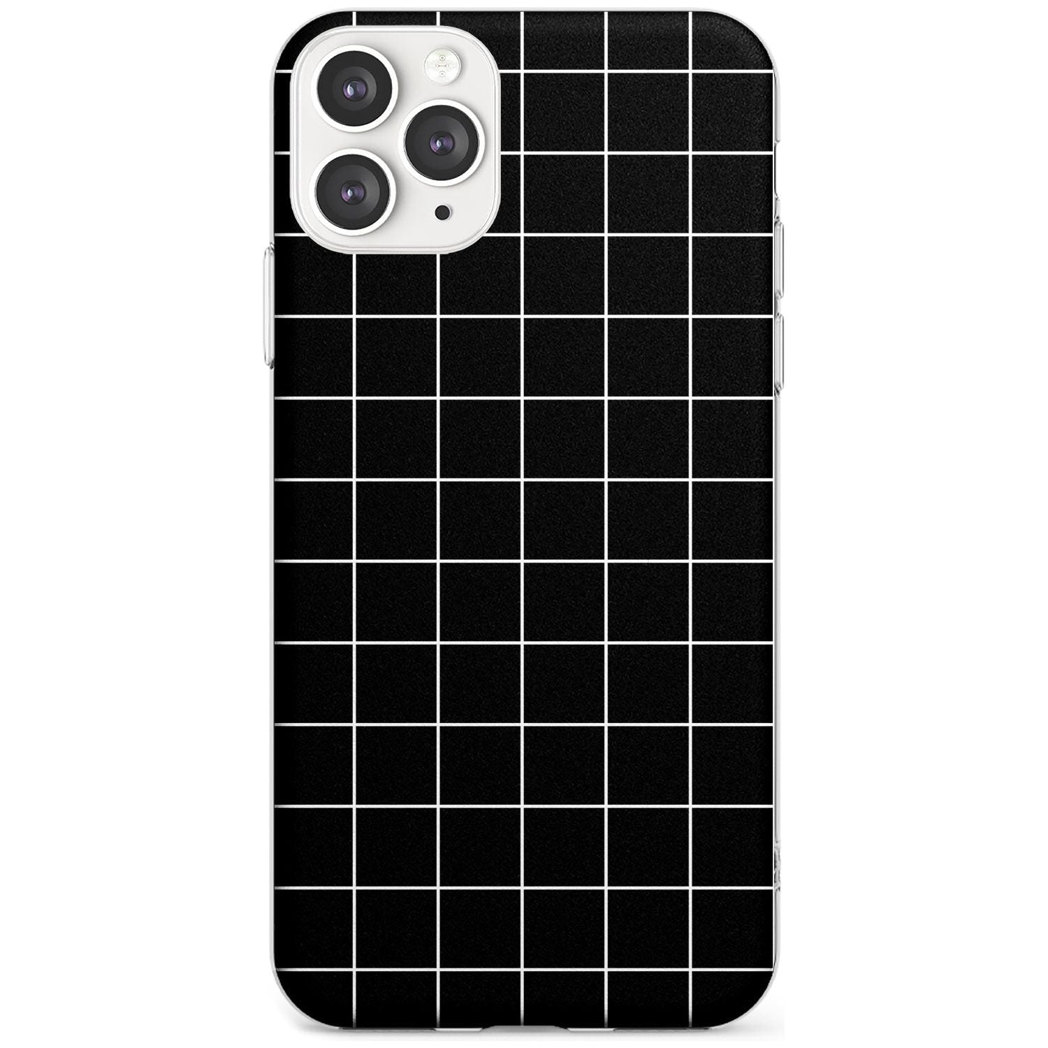 Simplistic Large Grid Pattern Black Slim TPU Phone Case for iPhone 11 Pro Max