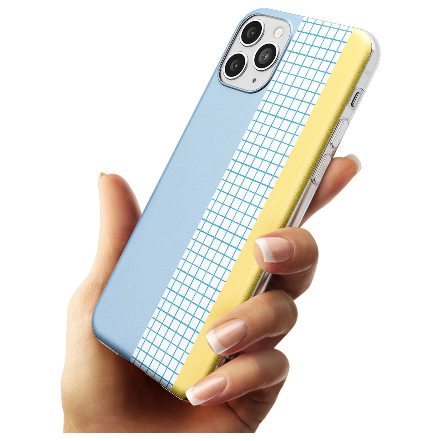Abstract Grid Blue & Yellow Slim TPU Phone Case for iPhone 11 Pro Max
