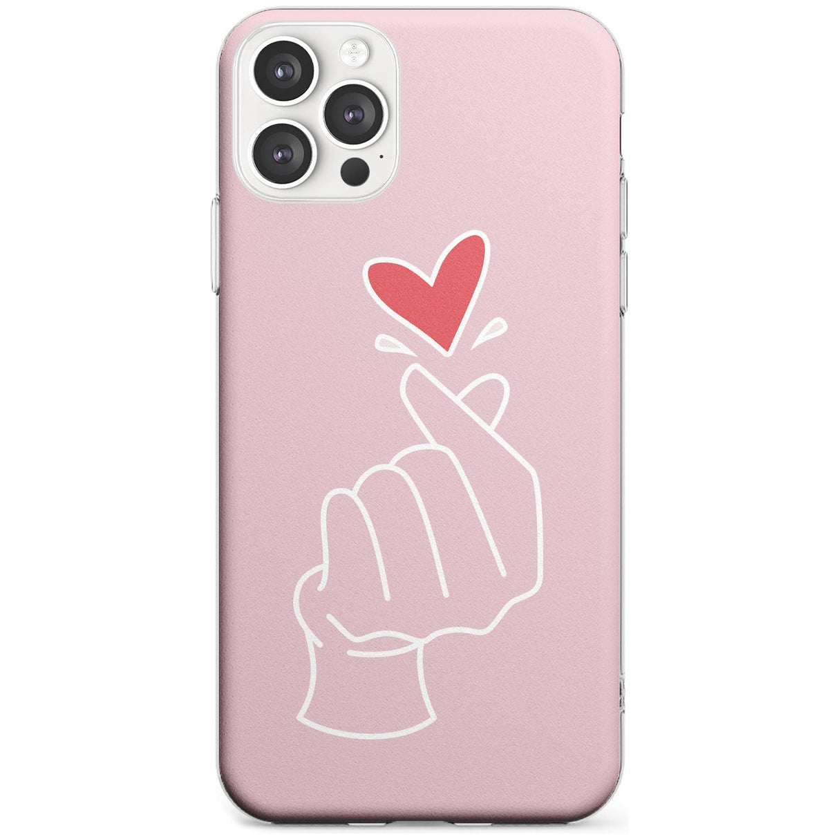 Finger Heart in Pink Black Impact Phone Case for iPhone 11 Pro Max