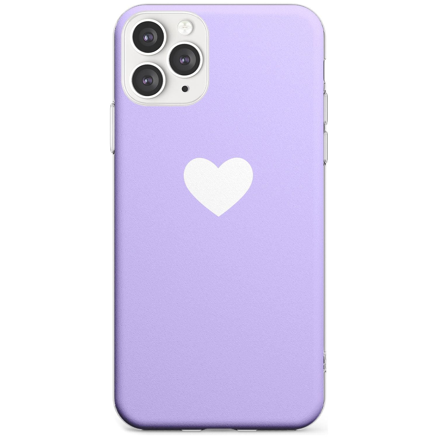 Single Heart White & Pale Purple Slim TPU Phone Case for iPhone 11 Pro Max