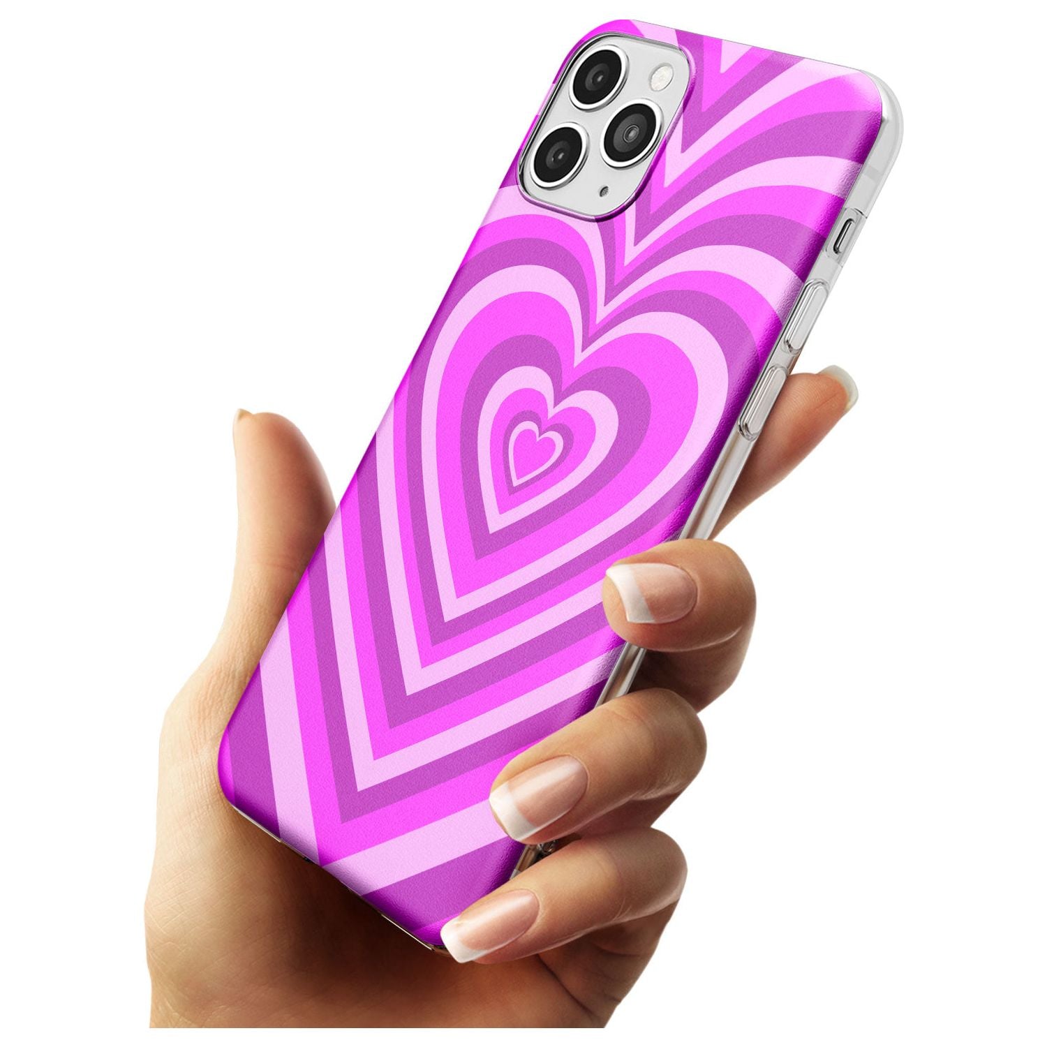 Pink Heart Illusion Slim TPU Phone Case for iPhone 11 Pro Max