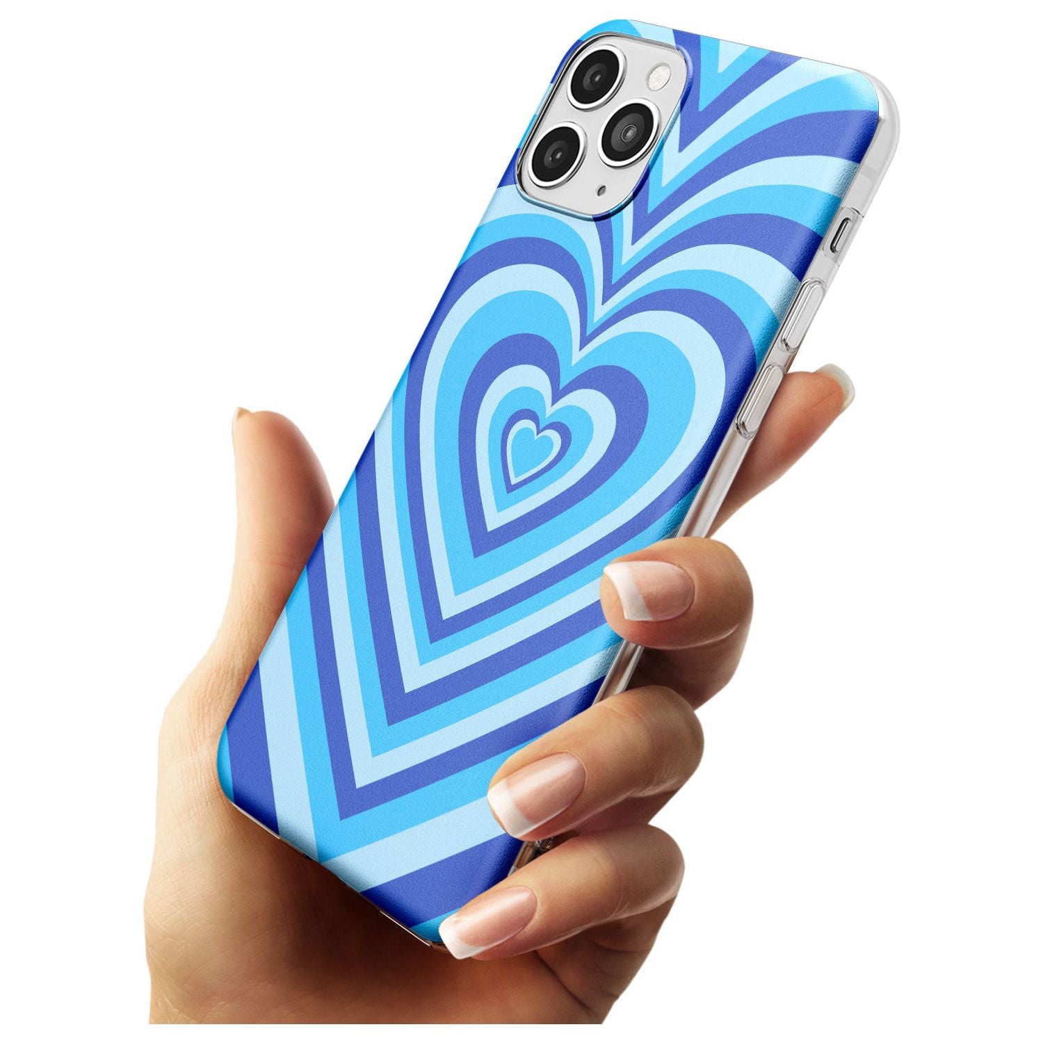 Blue Heart Illusion Slim TPU Phone Case for iPhone 11 Pro Max