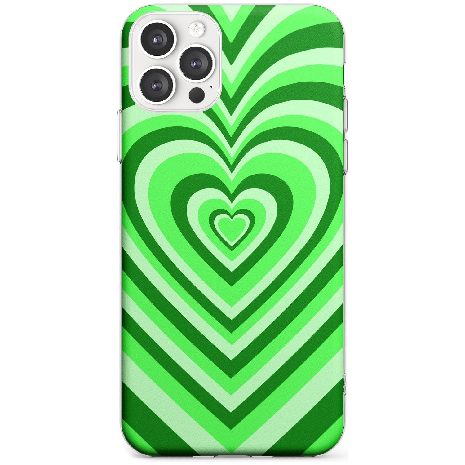 Green Heart Illusion Slim TPU Phone Case for iPhone 11 Pro Max