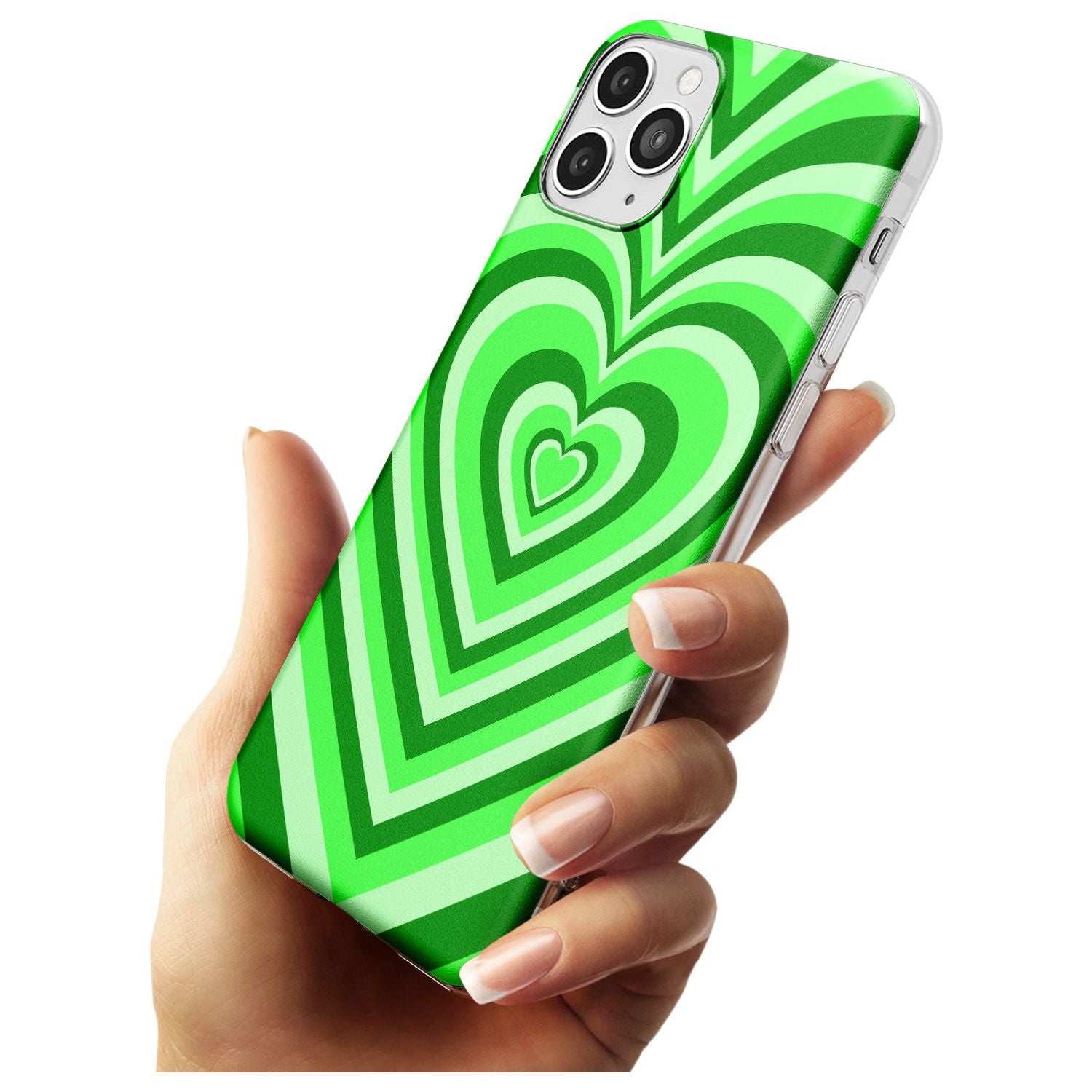 Green Heart Illusion Slim TPU Phone Case for iPhone 11 Pro Max