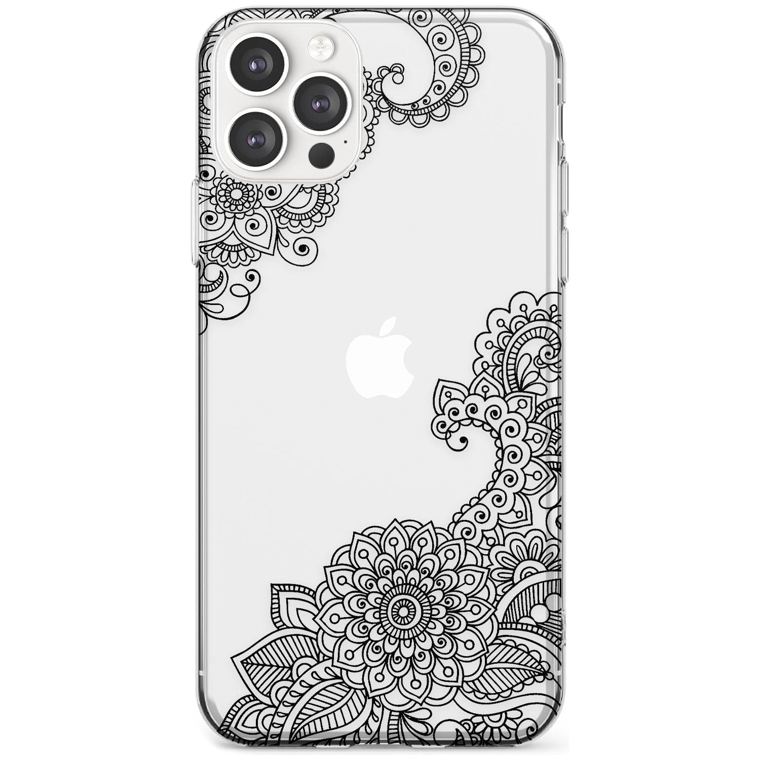 Black Henna Botanicals Slim TPU Phone Case for iPhone 11 Pro Max