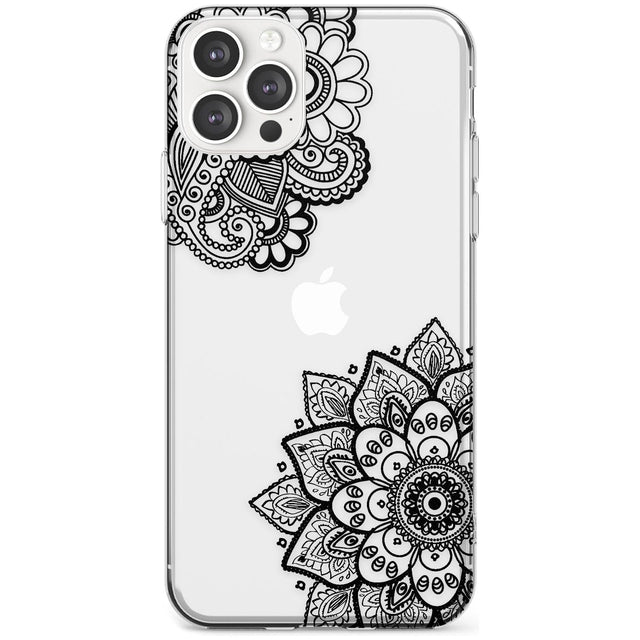 Black Henna Florals Slim TPU Phone Case for iPhone 11 Pro Max