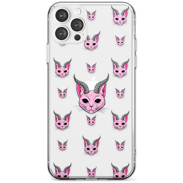 Demon Cat Pattern Phone Case iPhone 12 Pro Max / Clear Case,iPhone 12 Pro / Clear Case,iPhone 11 Pro Max / Clear Case,iPhone 11 Pro / Clear Case Blanc Space