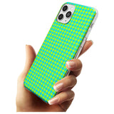 Neon Lime & Turquoise Houndstooth Pattern Slim TPU Phone Case for iPhone 11 Pro Max