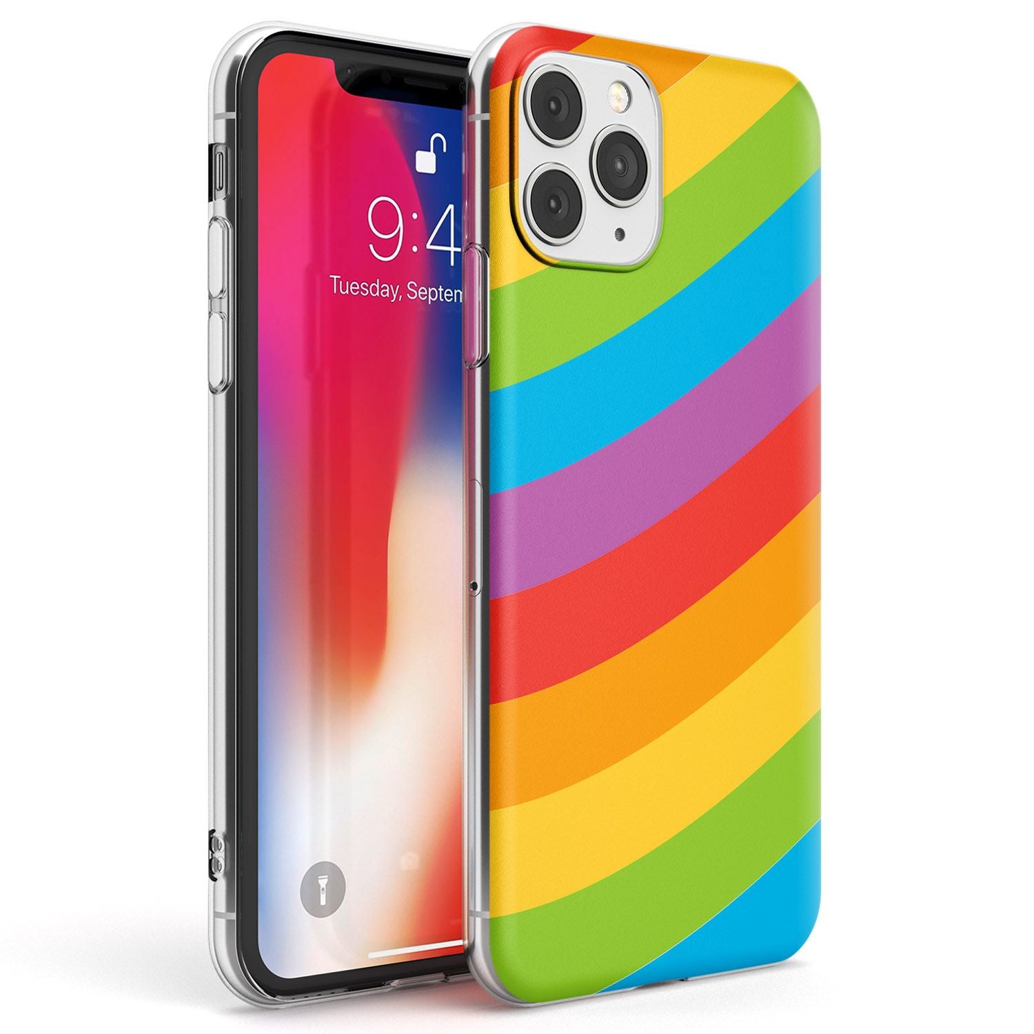 Lucky Rainbow Phone Case iPhone 11 Pro Max / Clear Case,iPhone 11 Pro / Clear Case,iPhone 12 Pro Max / Clear Case,iPhone 12 Pro / Clear Case Blanc Space