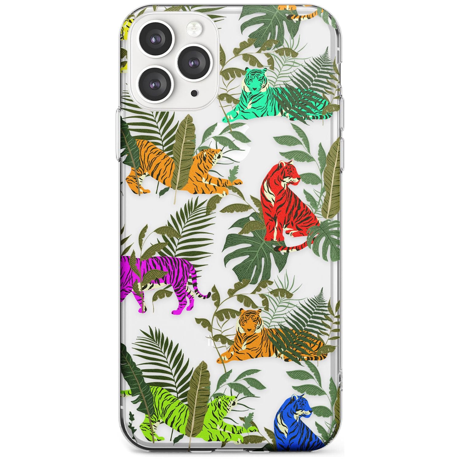 Colourful Tiger Jungle Cat Pattern Slim TPU Phone Case for iPhone 11 Pro Max
