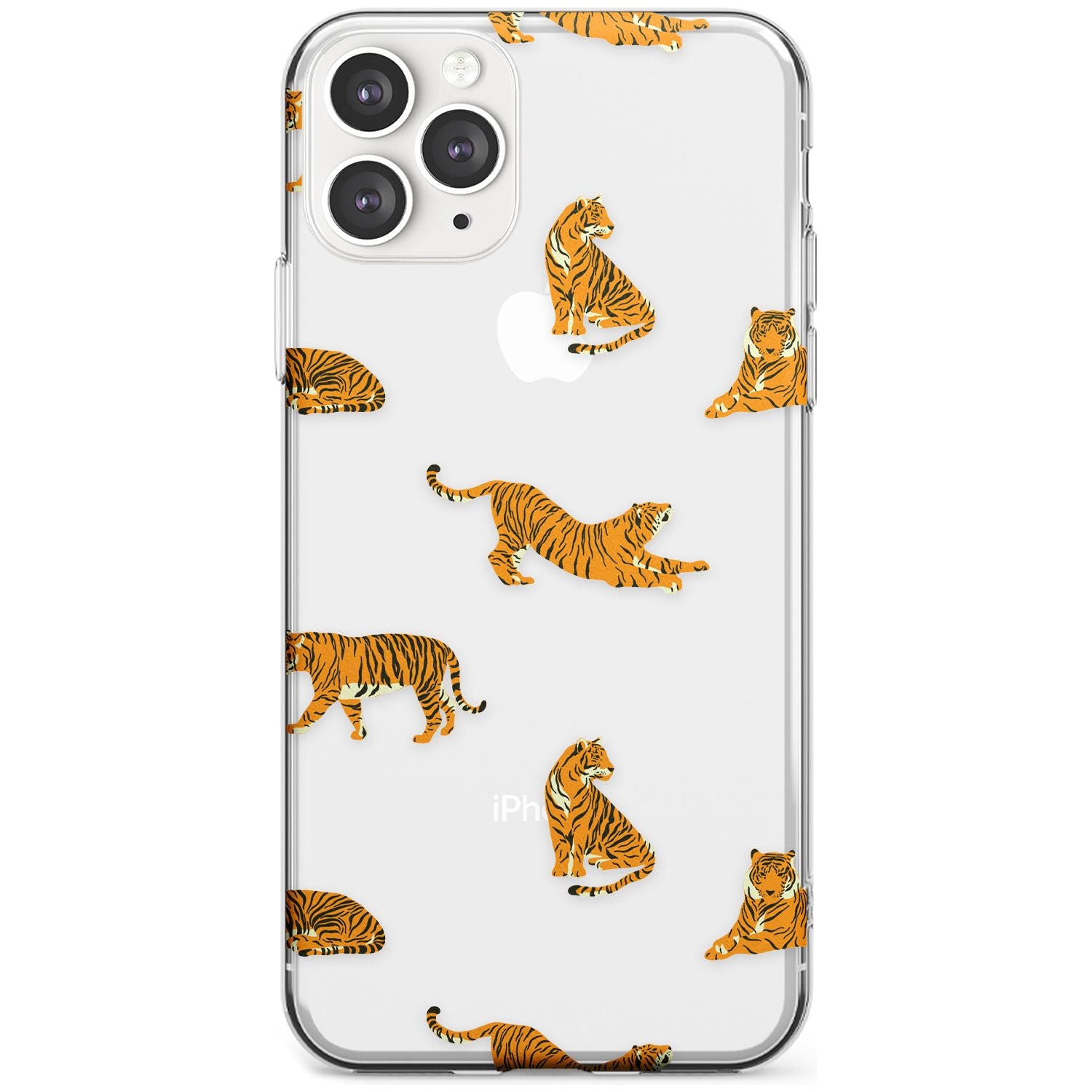 Clear Tiger Jungle Cat Pattern Slim TPU Phone Case for iPhone 11 Pro Max