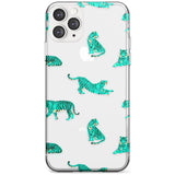 Turquoise Tiger Jungle Cat Pattern Slim TPU Phone Case for iPhone 11 Pro Max