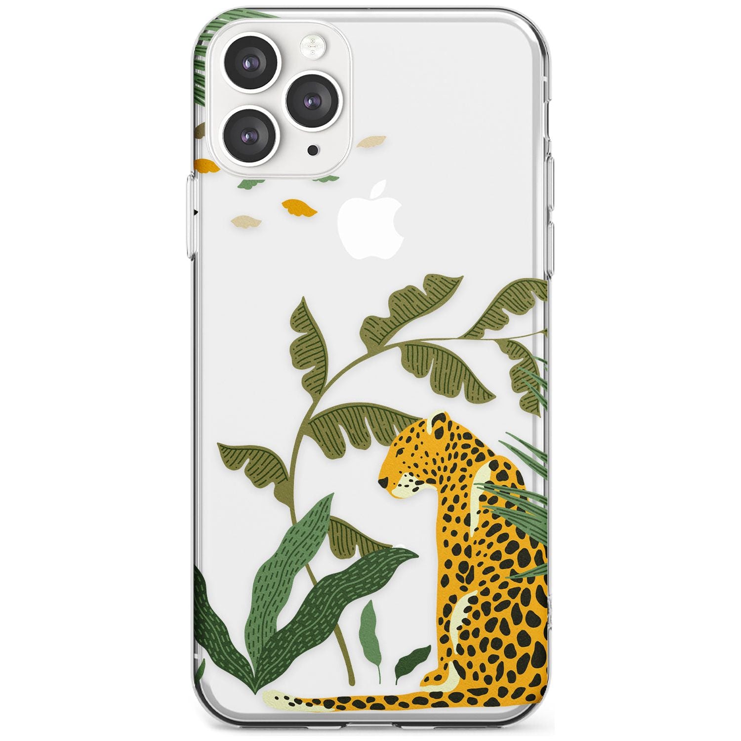 Large Jaguar Clear Jungle Cat Pattern Slim TPU Phone Case for iPhone 11 Pro Max