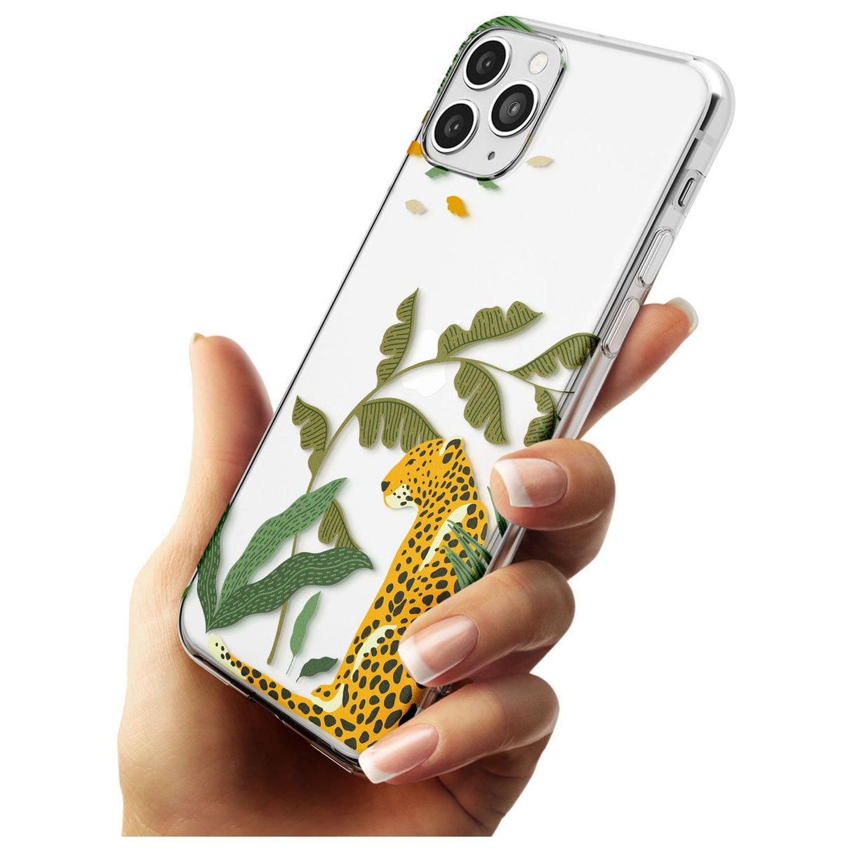 Large Jaguar Clear Jungle Cat Pattern Slim TPU Phone Case for iPhone 11 Pro Max