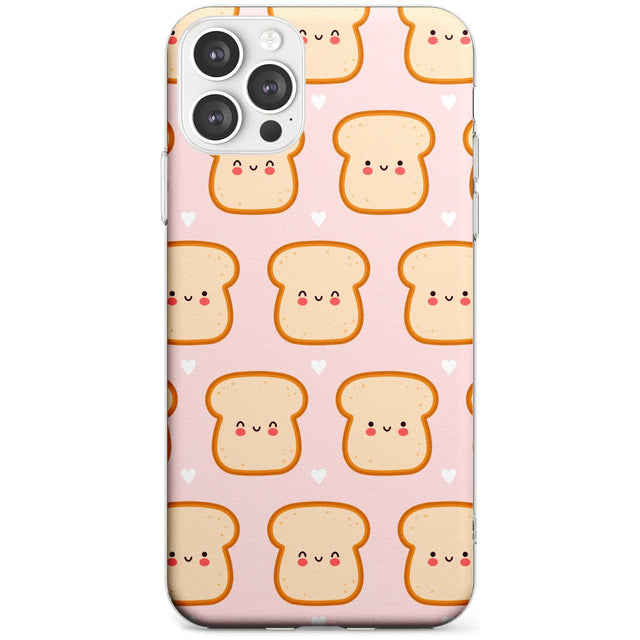 Bread Faces Kawaii Pattern Phone Case iPhone 12 Pro Max / Clear Case,iPhone 12 Pro / Clear Case,iPhone 11 Pro Max / Clear Case,iPhone 11 Pro / Clear Case Blanc Space