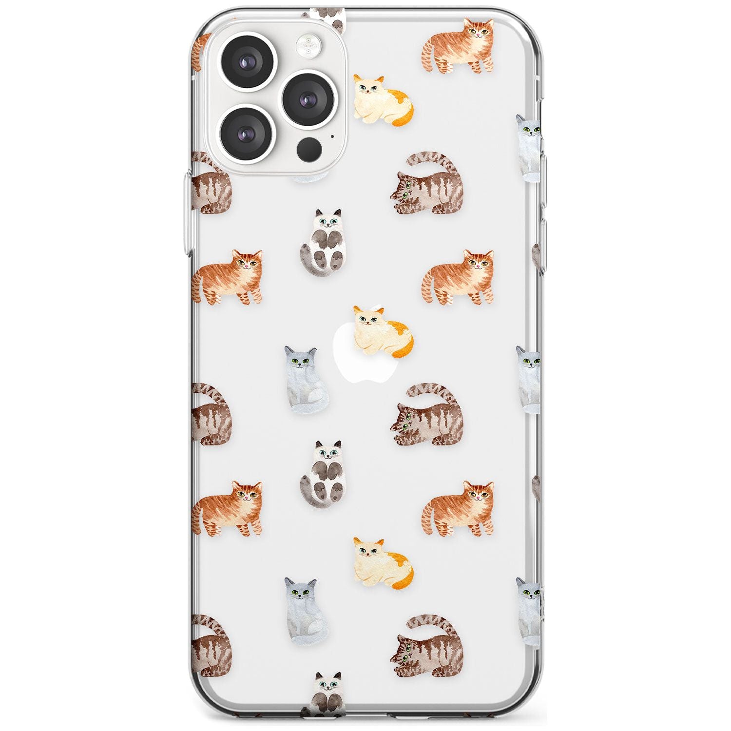 Cute Cat Pattern - Clear Black Impact Phone Case for iPhone 11 Pro Max