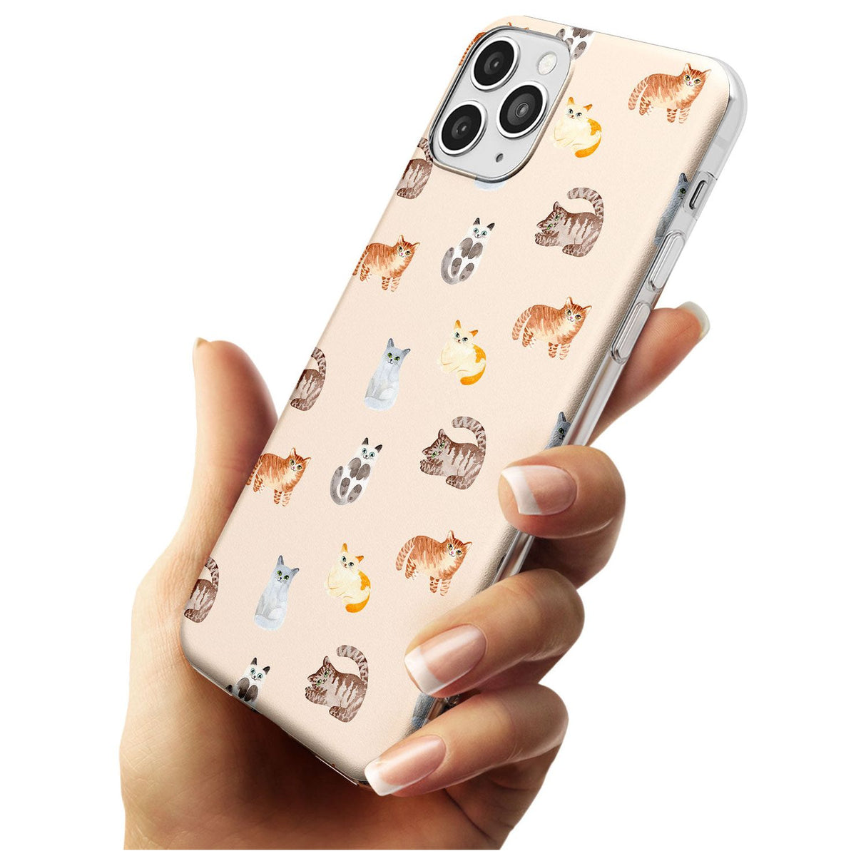 Cute Cat Pattern Black Impact Phone Case for iPhone 11 Pro Max