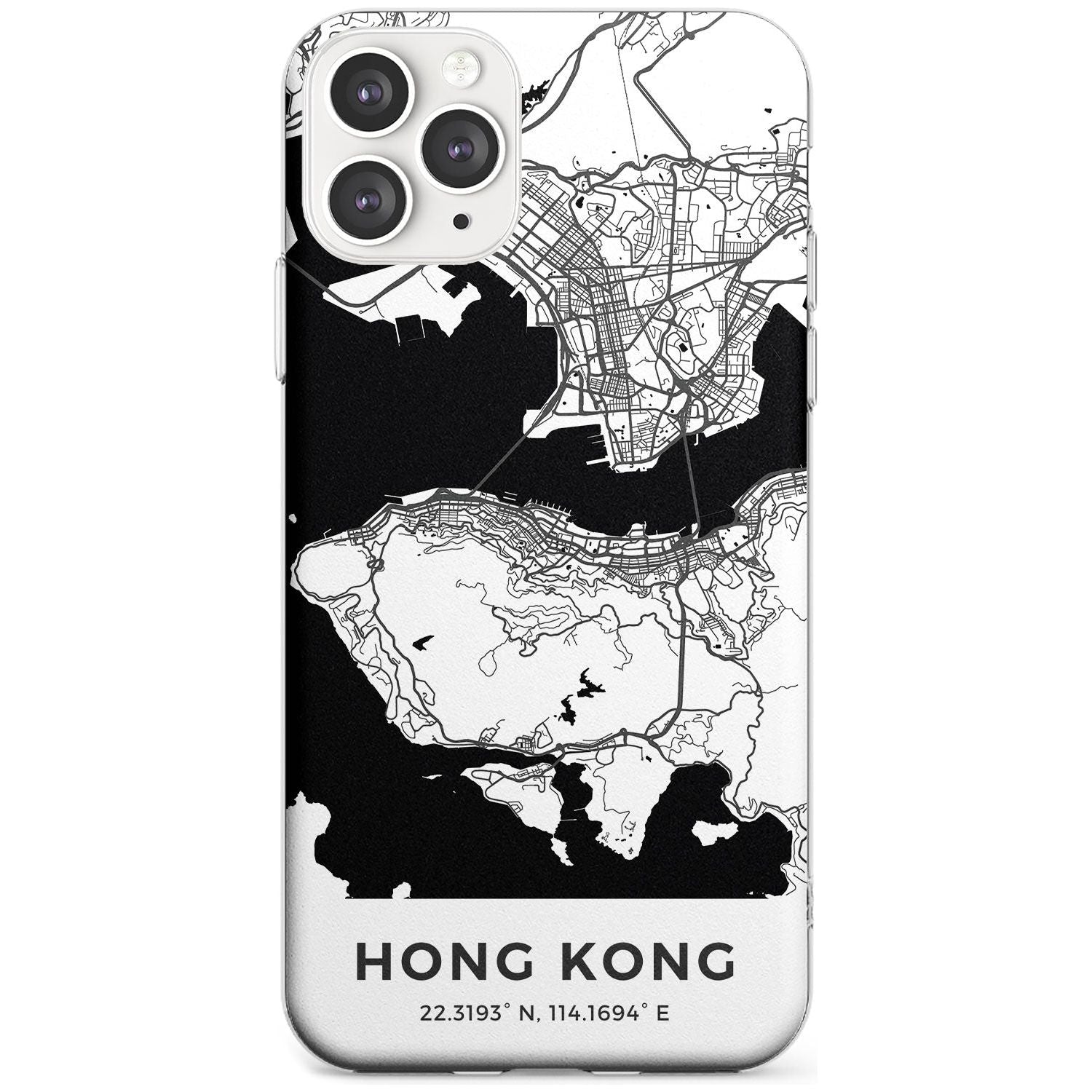 Map of Hong Kong Slim TPU Phone Case for iPhone 11 Pro Max