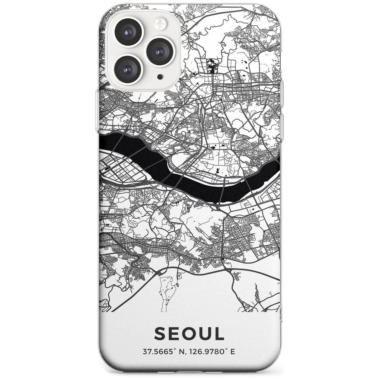 Map of Seoul, South Korea Slim TPU Phone Case for iPhone 11 Pro Max