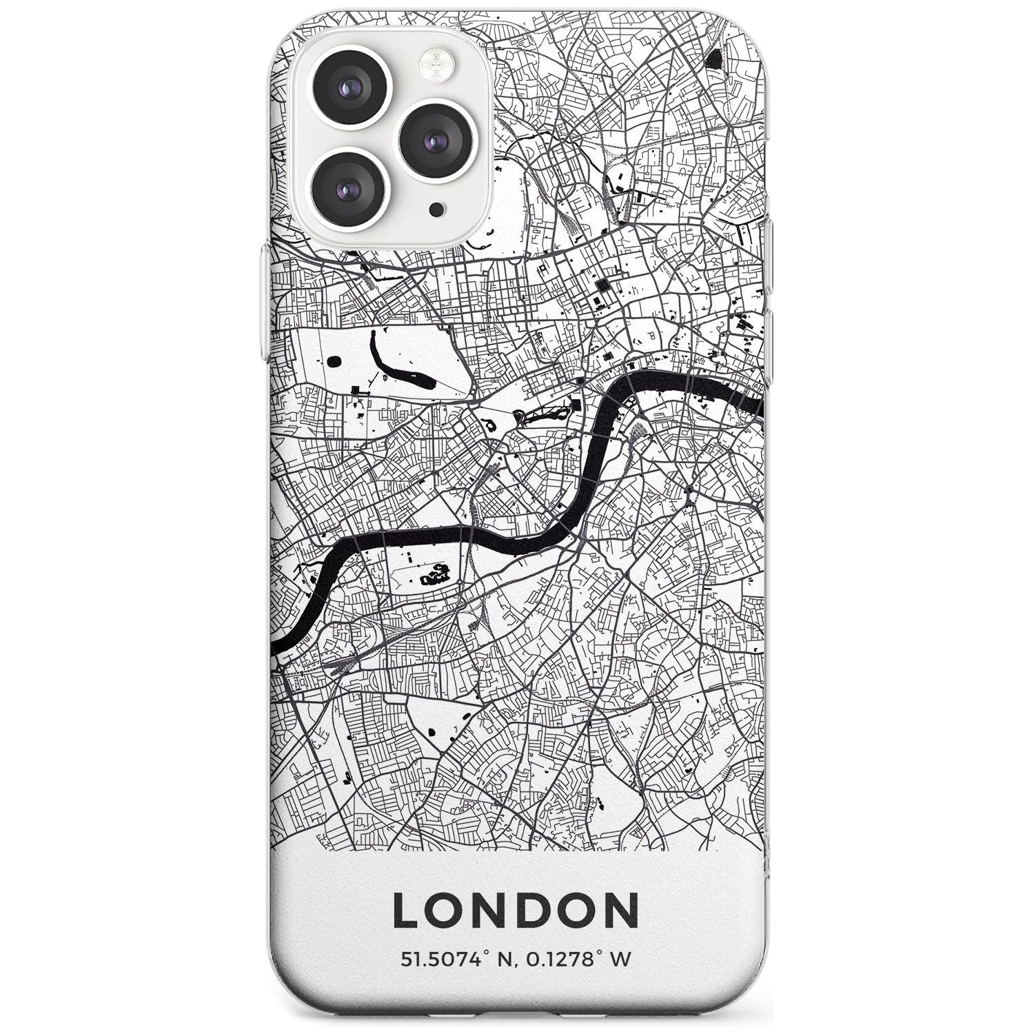 Map of London, England Slim TPU Phone Case for iPhone 11 Pro Max