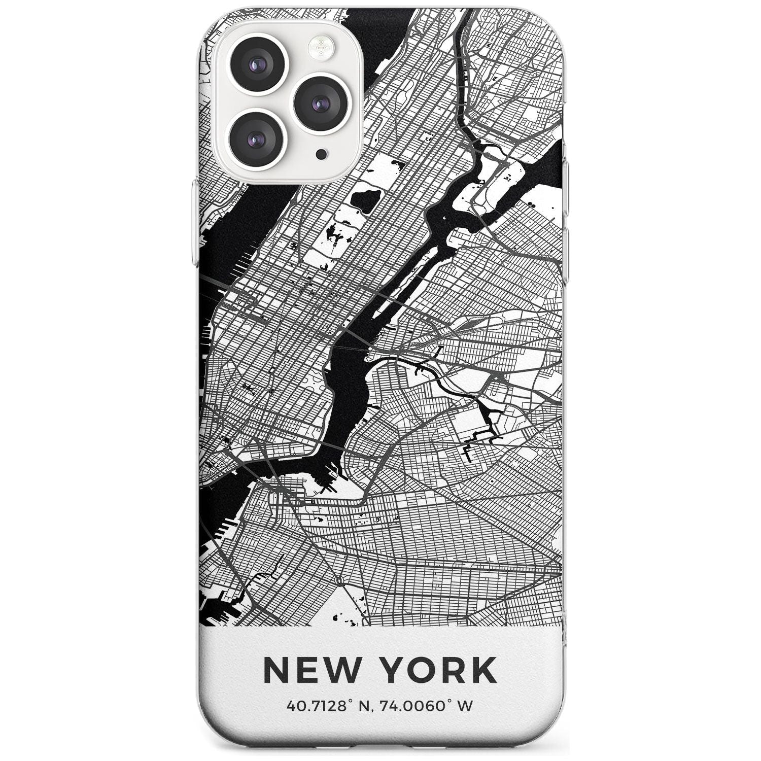 Map of New York, New York Slim TPU Phone Case for iPhone 11 Pro Max