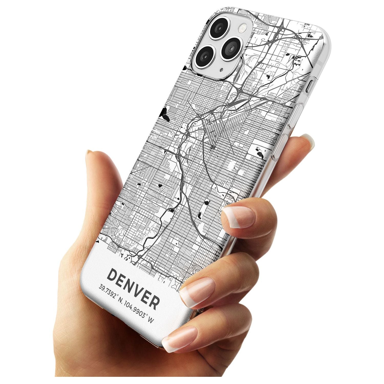 Map of Denver, Colorado Slim TPU Phone Case for iPhone 11 Pro Max