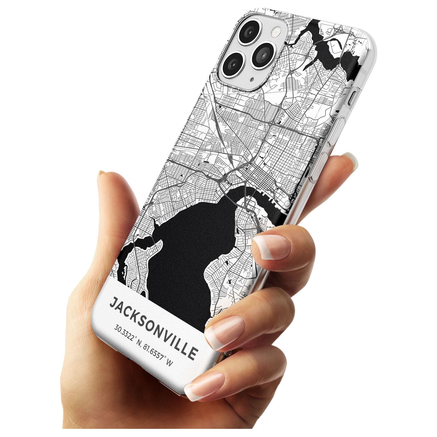 Map of Jacksonville, Florida Slim TPU Phone Case for iPhone 11 Pro Max